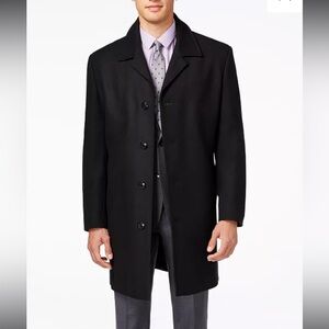 London Fog_Men's Black Wool Blend Overcoat_42L